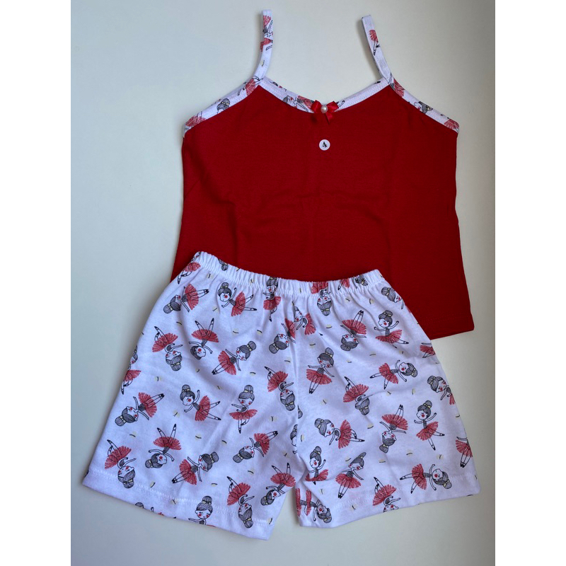 Pijama infantil blusa e short diversas estampas