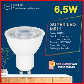 Lâmpada Led Mr16 6,5w Dicroica Gu10 Bivolt Luz Branca/Amarela em Oferta na Shopee