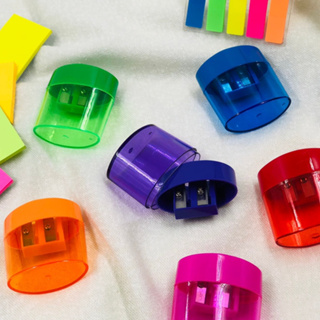 Apontador Duplo Oval  Leo&Leo Multicolorido Cores Vibrantes 4cm Utensilio Escolar Afiado Resistente em Oferta na Shopee