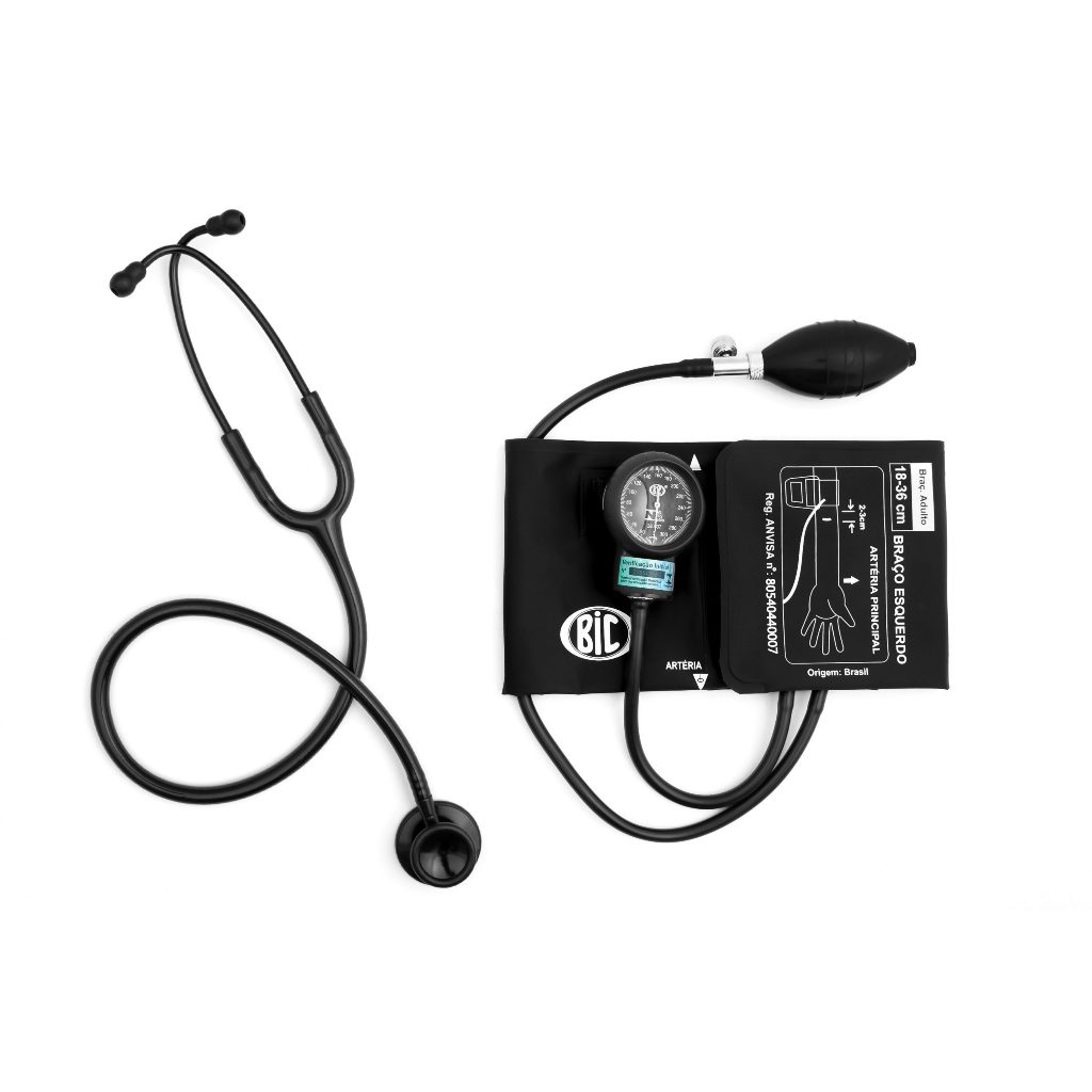 Conjunto Esfigmomanômetro com Estetoscópio Inova Plus BIC Black Total