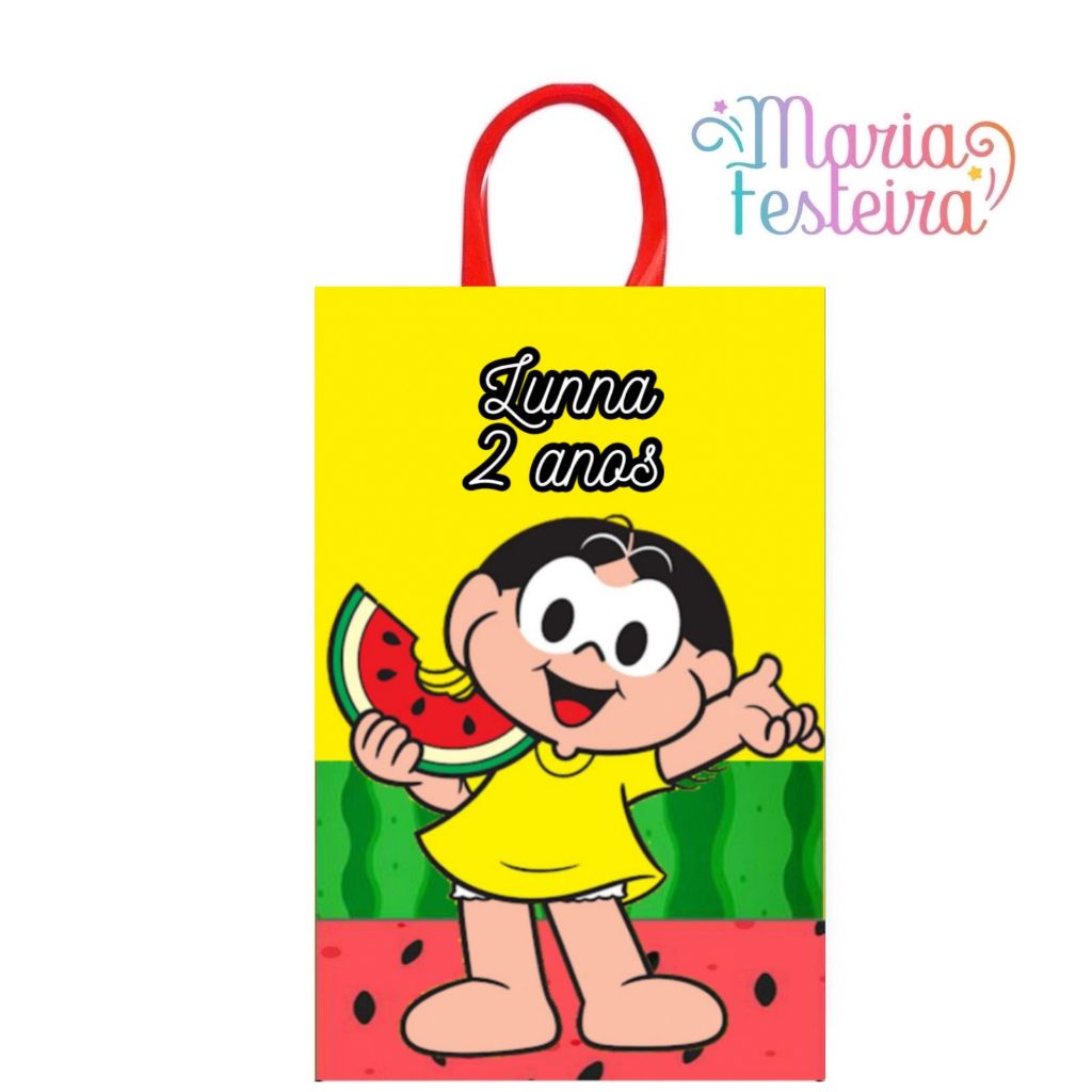 15 Sacolinhas Personalizadas Tema Magali Tamanho 16x4x10