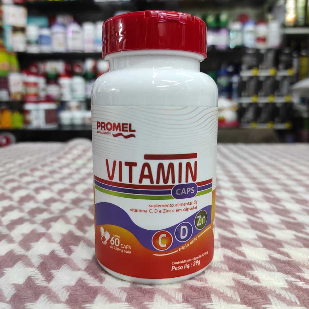 VITAMIN CAPS  60 Cápsulas (Promel) UNIDADE {vitamina c, d e zinco}