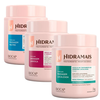 Kit 3 Potes 1kg Hidramais Cuidado Corporal Completo Nutrição