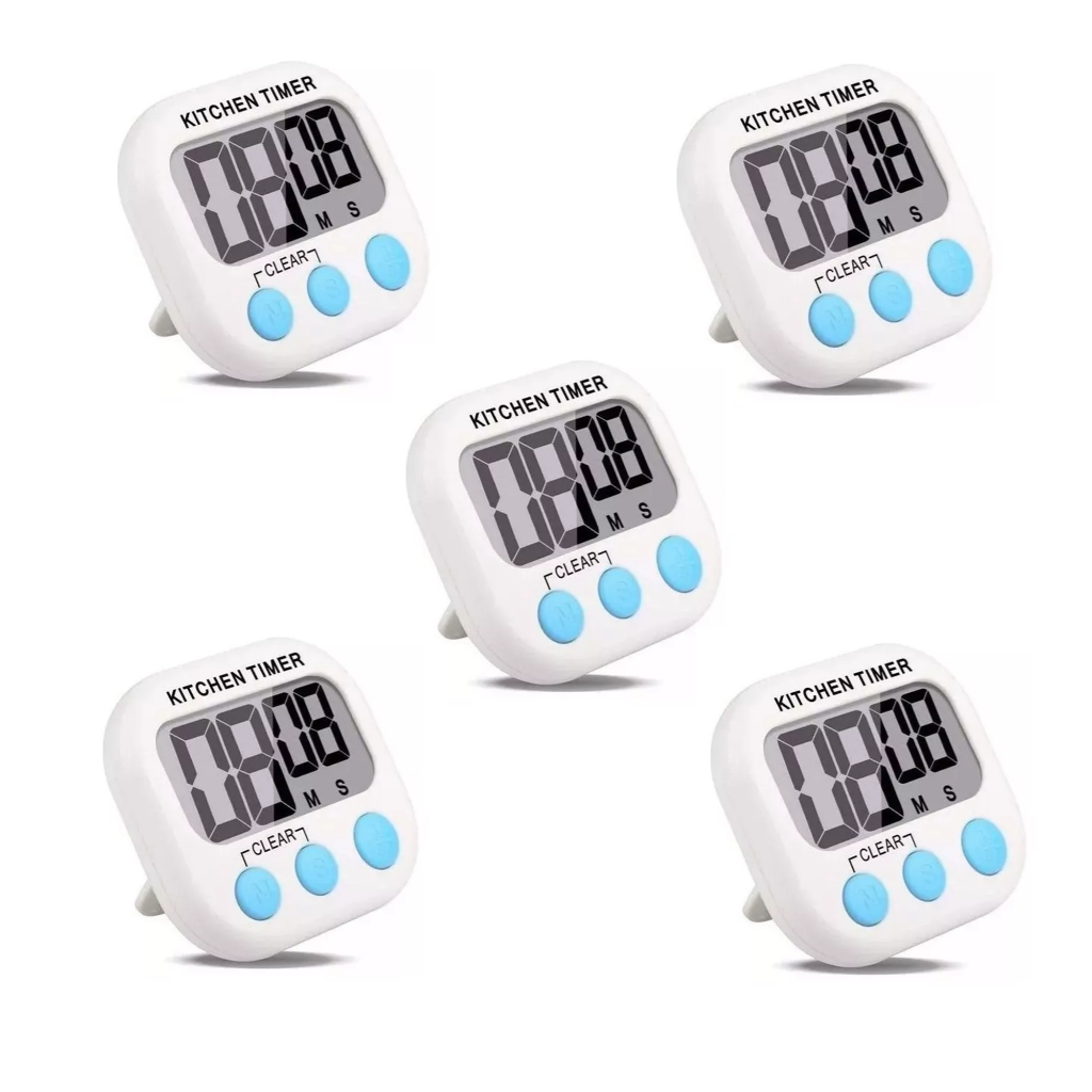5 Timer Cronômetro Digital Alarme Sonoro Cozinha À Pilha Magnético