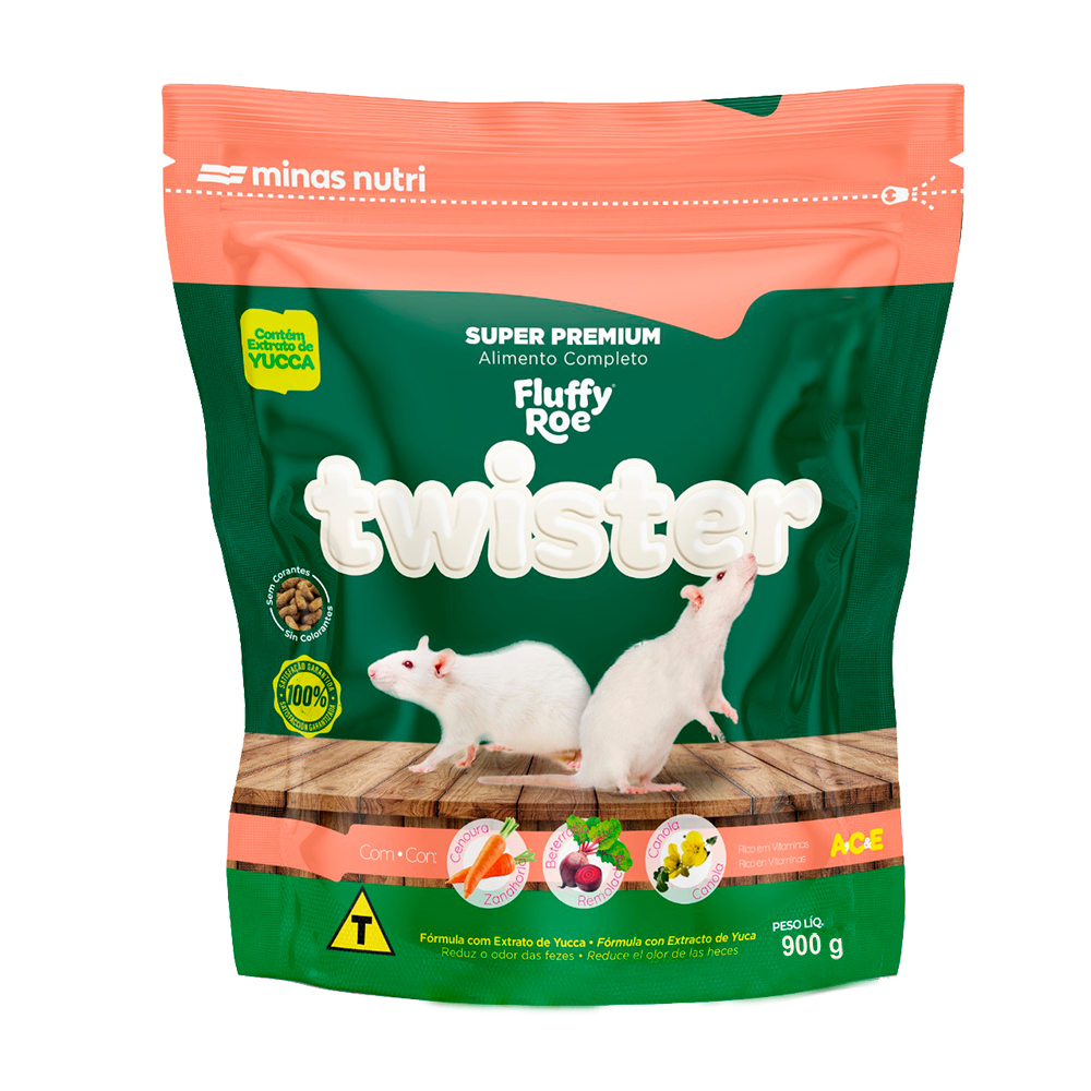 Ração Fluffy Roe Twister - 900g Super Premium Minas Nutri em Oferta na Shopee