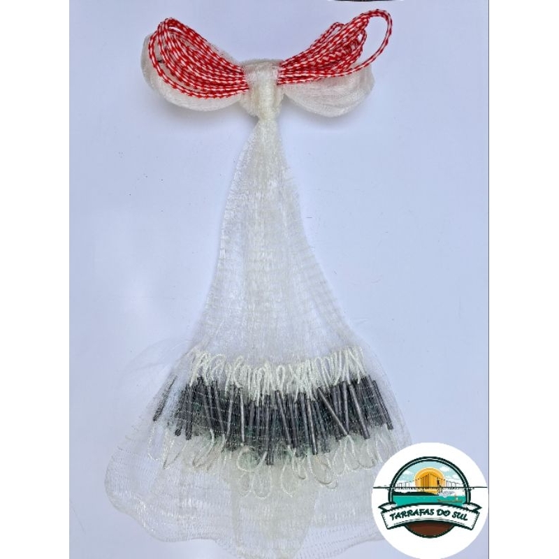 Tarrafa de Pesca Lambari Camarão Malha1 Fio0.25 12Mts 1.80Altura
