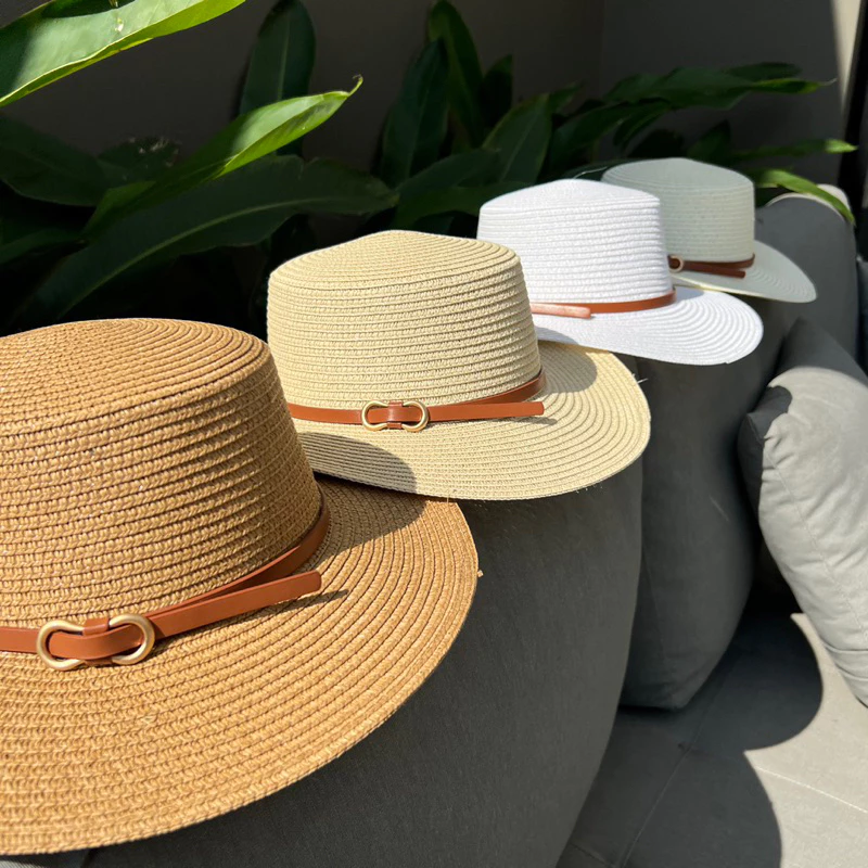 Chapéu De Praia Piscina Feminino Paris Palha Flexível Elegante — imagem 1