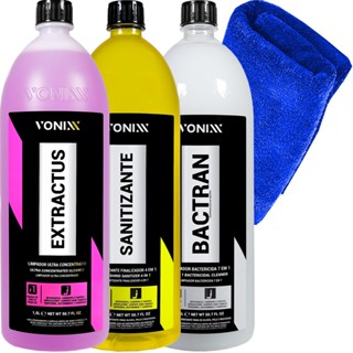 Kit Vsc Vonixx Extractus Bactran e Sanitizante 1,5l Limpa Sofá Estofados + Pano Microfibra em Oferta na Shopee