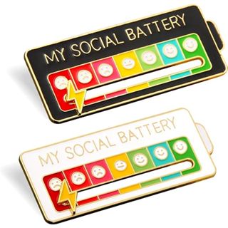 Pin/Broche/Bottom Bateria Social Emoções