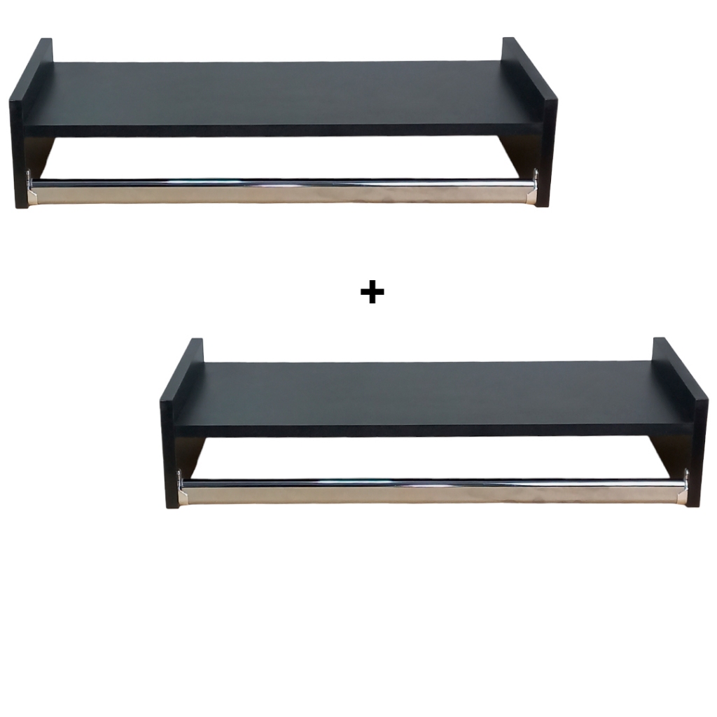 Kit 2 Cabideiro de parede Arara de Roupas Quarto Closet