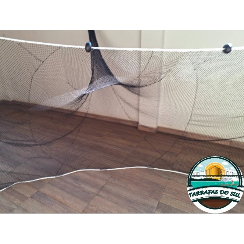 Rede De Pesca Arrastão Com Funil Multifilamento Fio 210/12 7 Metros Malha 12mm(2.4).