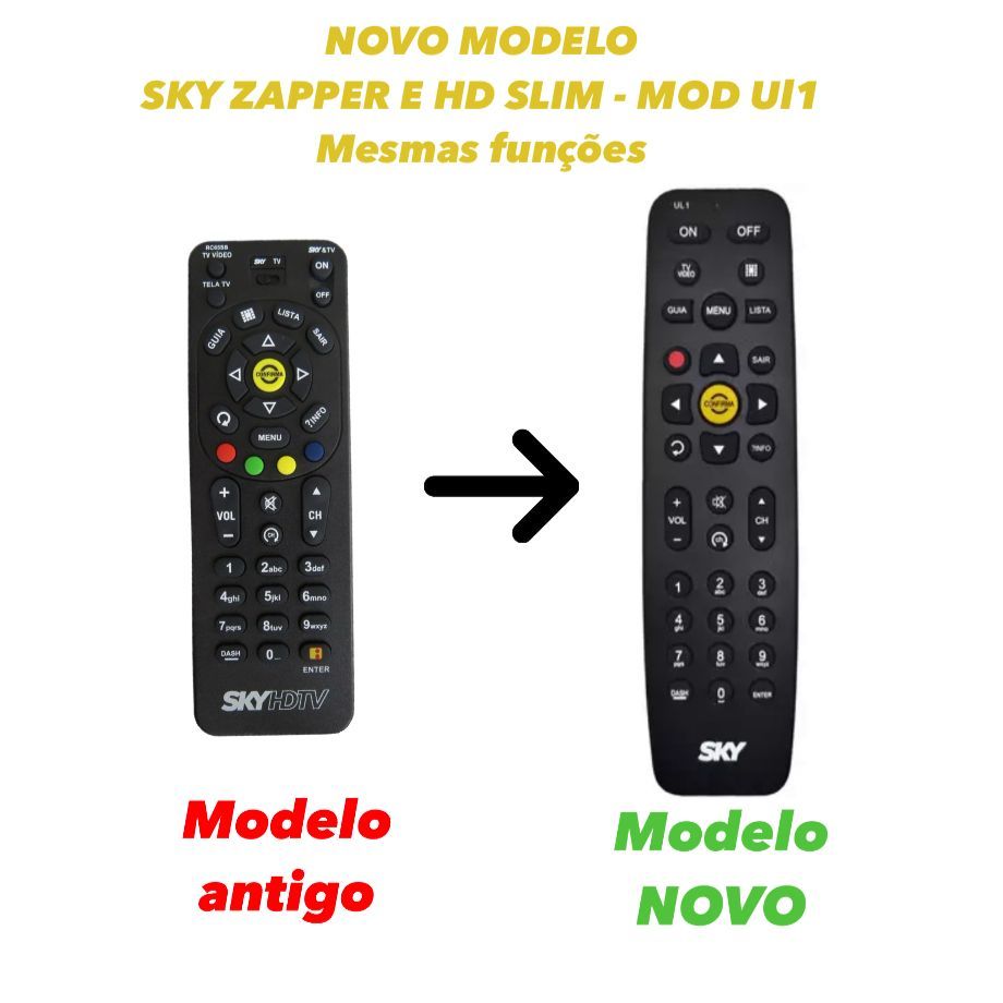 Controle sky Remoto Sky Hd Hdtv Zapper Normal Original E Novo com PILHAS em Oferta na Shopee