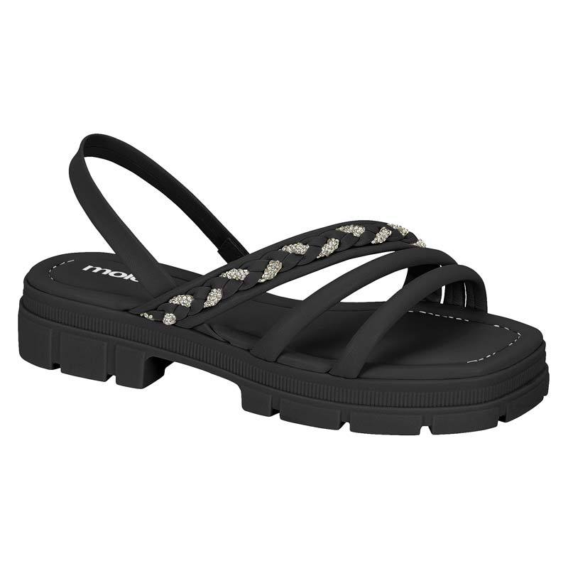 SANDÁLIA FEMINIMA TRATORADA MOLECA 5475.112 PRETO - NOROESTE CALÇADOS