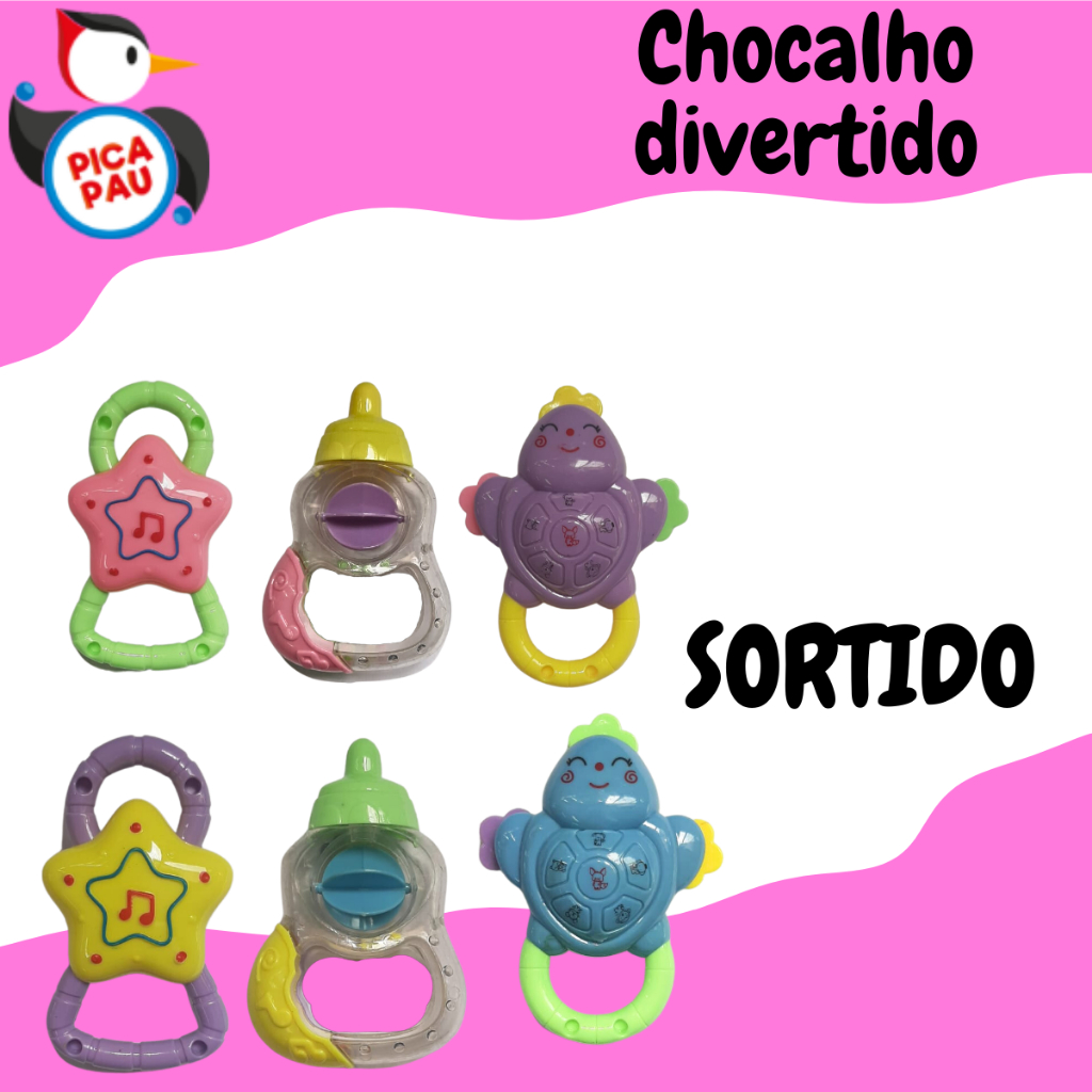Chocalho Divertido Do Bebê 3 Peças Barulho Ao Manuseio