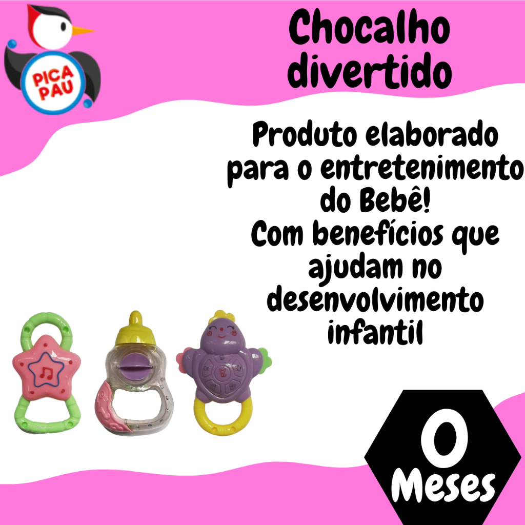 Chocalho Divertido Do Bebê 3 Peças Barulho Ao Manuseio · foto 2