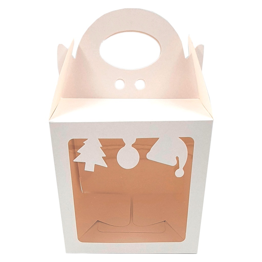 10 Caixas Branco e Kraft Para Panetone ou Chocotone Especial de Natal 500gr (15x15x15cm).