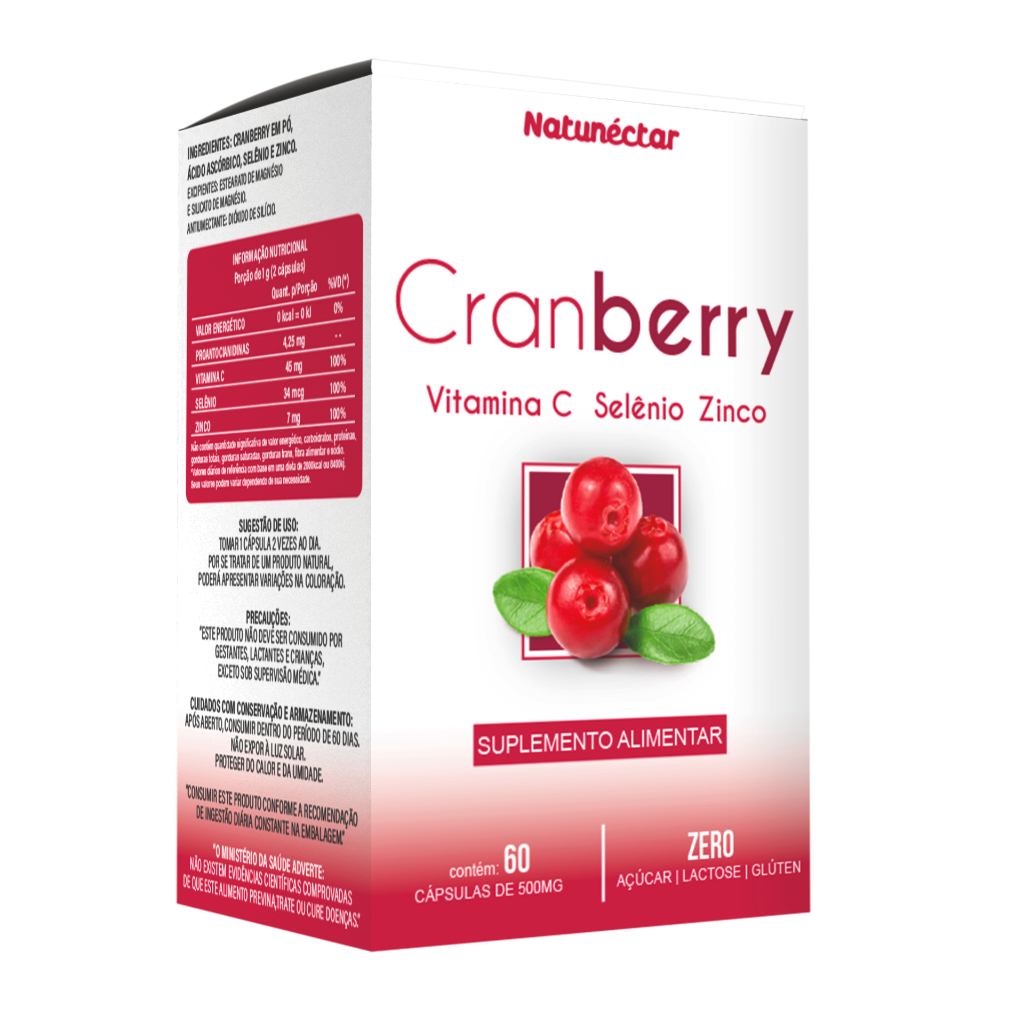 Cranberry 500mg - 60 Cápsulas - Natunéctar