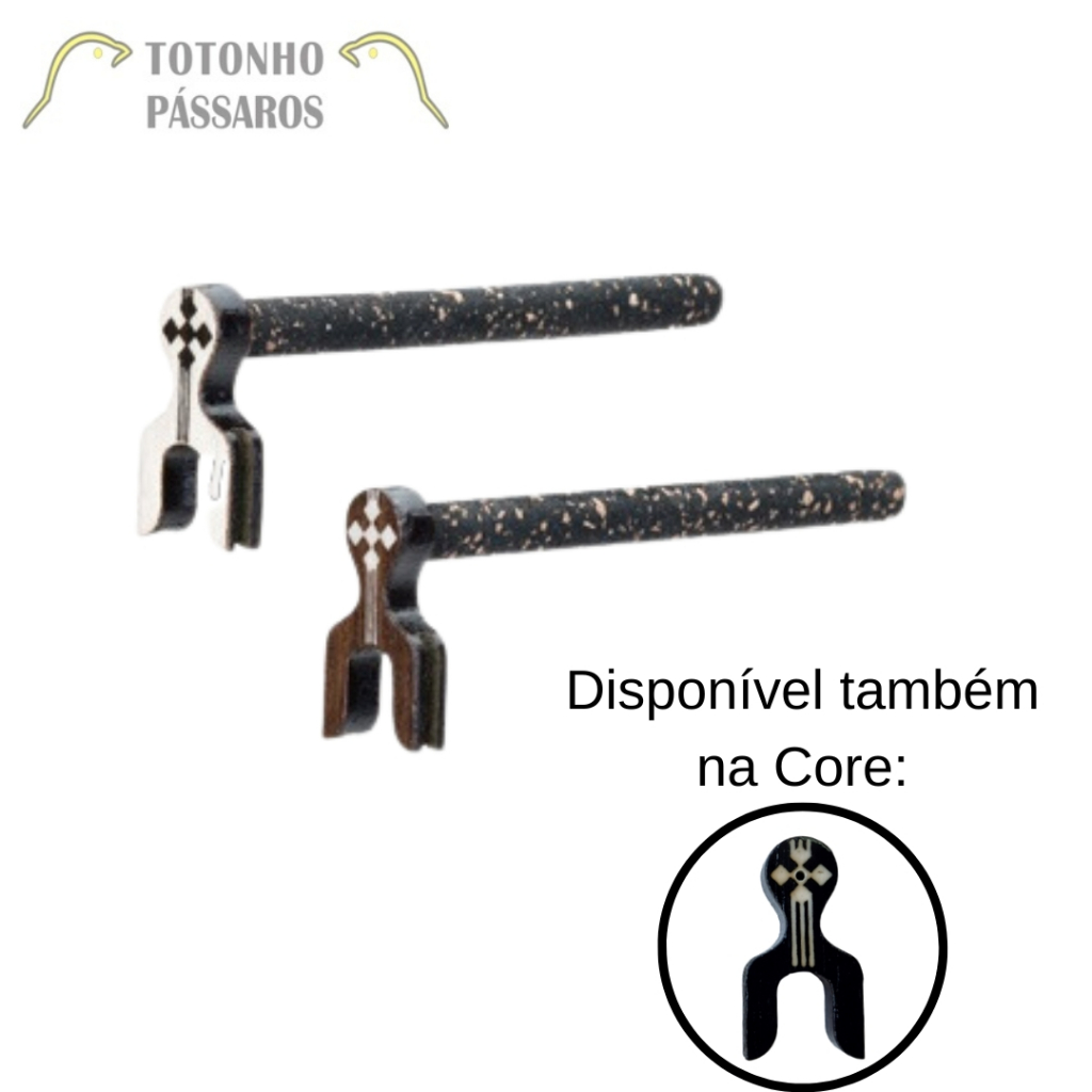 Poleiro Dorminhoco Reto 8mm Cortiça Preta para Gaiola de Pássaros Malha Fina - Coleiro, Pintassilgo