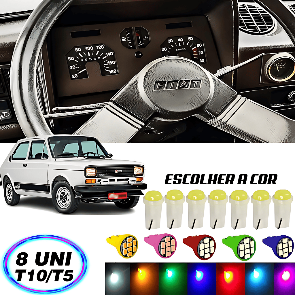 Lâmpada T10 Painel Fiat 147 Spazio 8 Peças