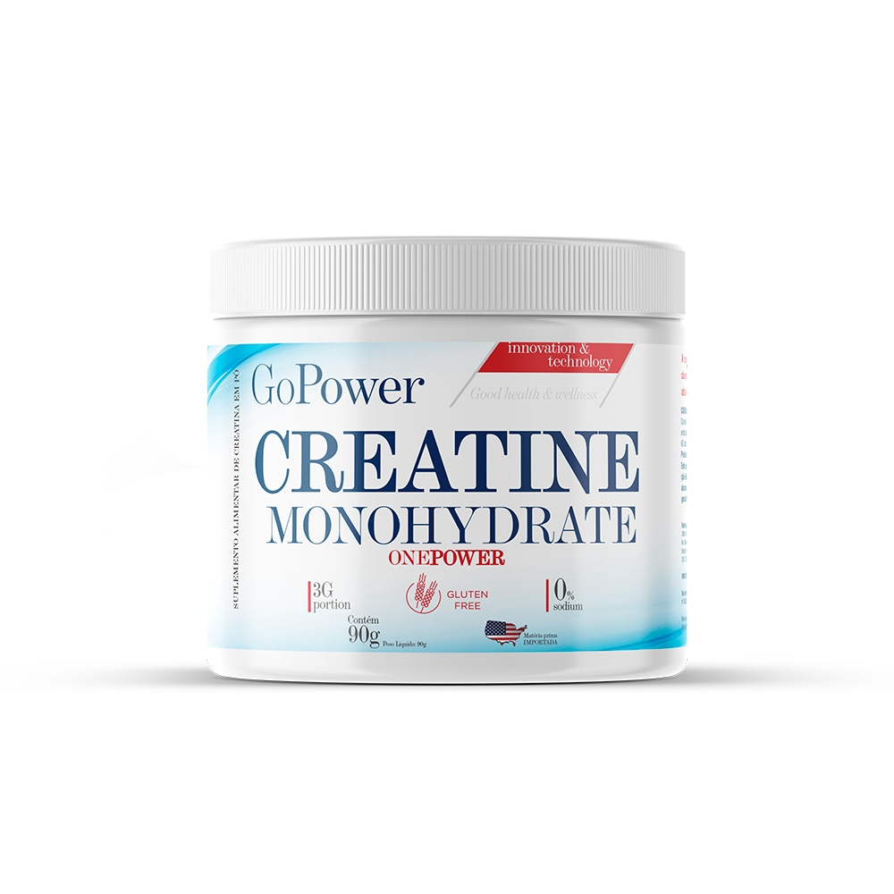 Creatina Monohidratada - 90g Cada - Sem Sabor - Go Power - Creatine Monohydrate