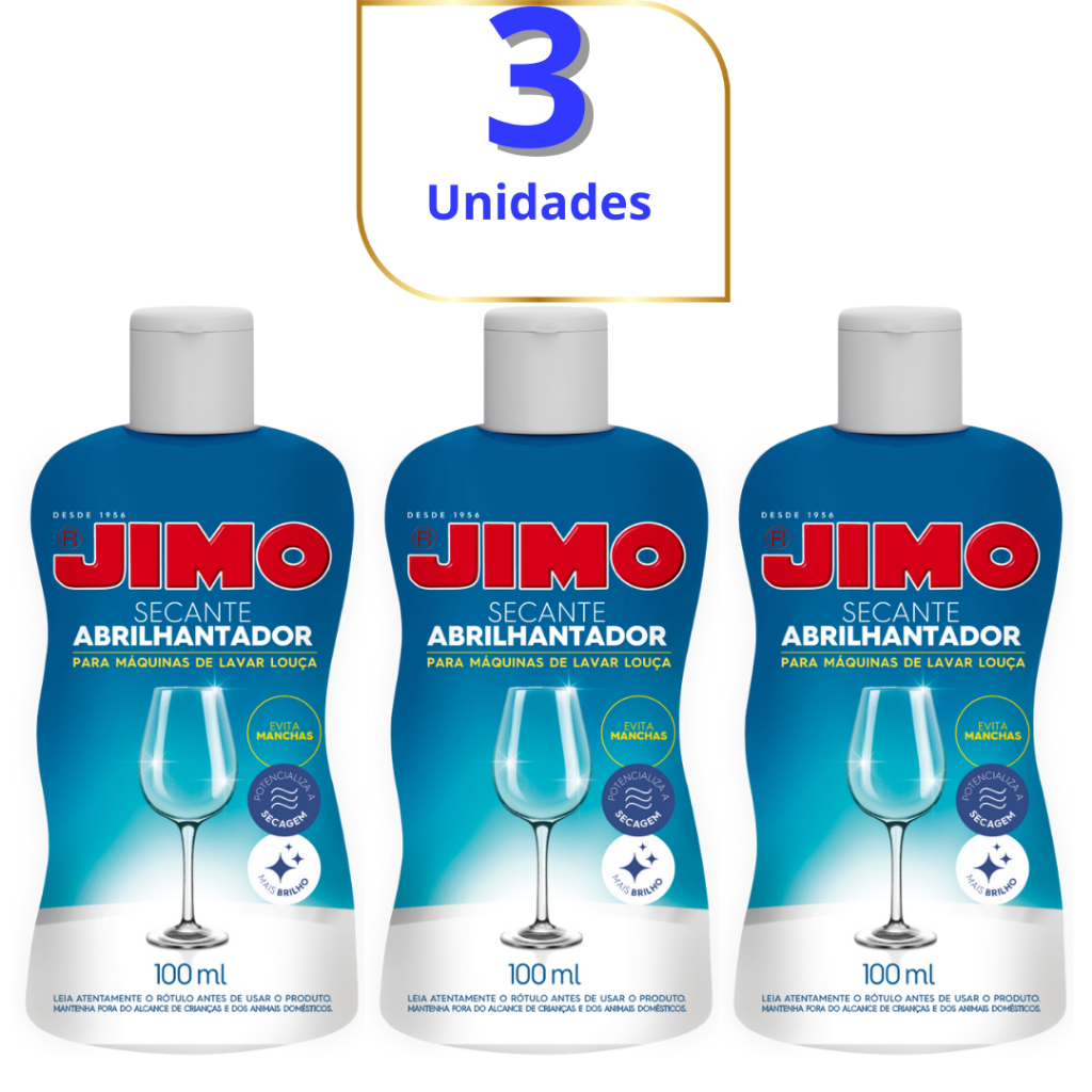 3x Secante Lava Louça Jimo Abrilhantador 100ml