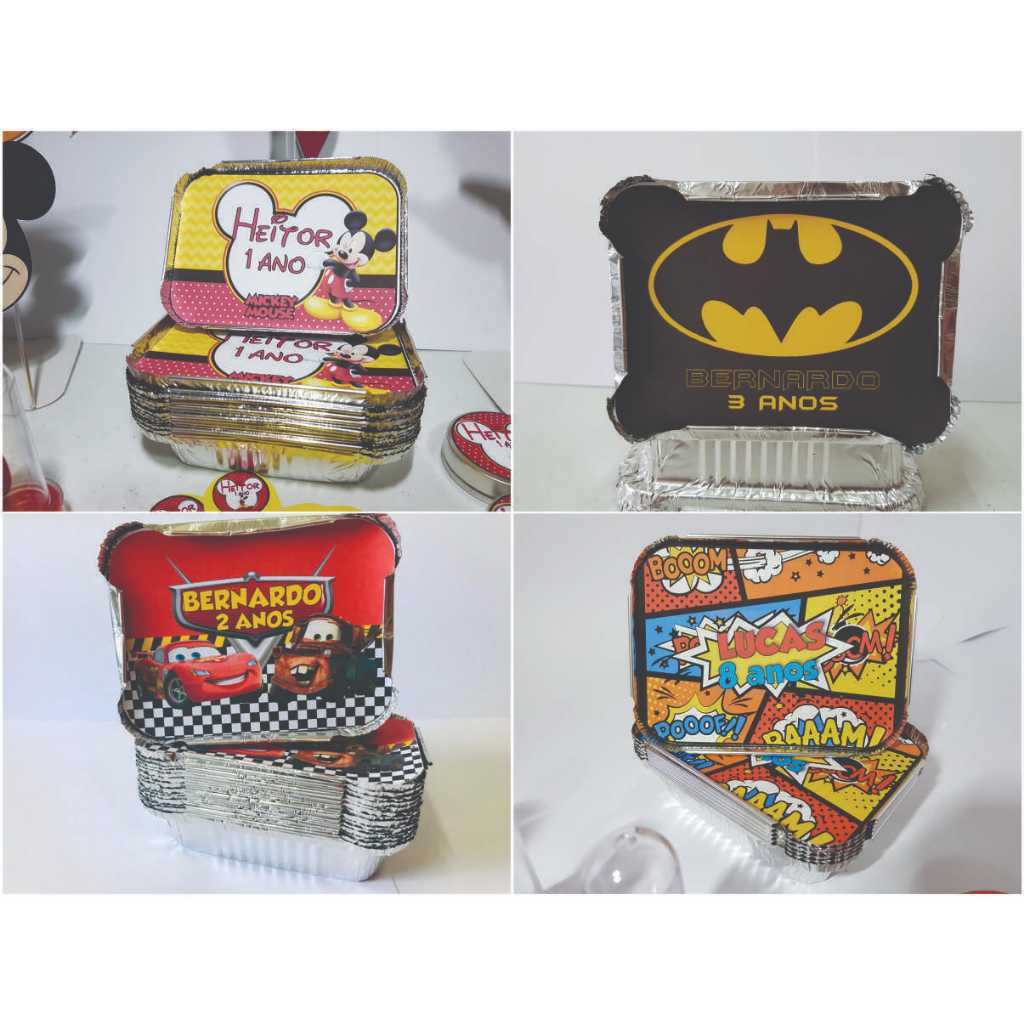 Marmitinhas Bolo Salgadinhos Personalizadas Nome Lembrancinha Festa - 20 30 40 50 60 70 80 90 100un