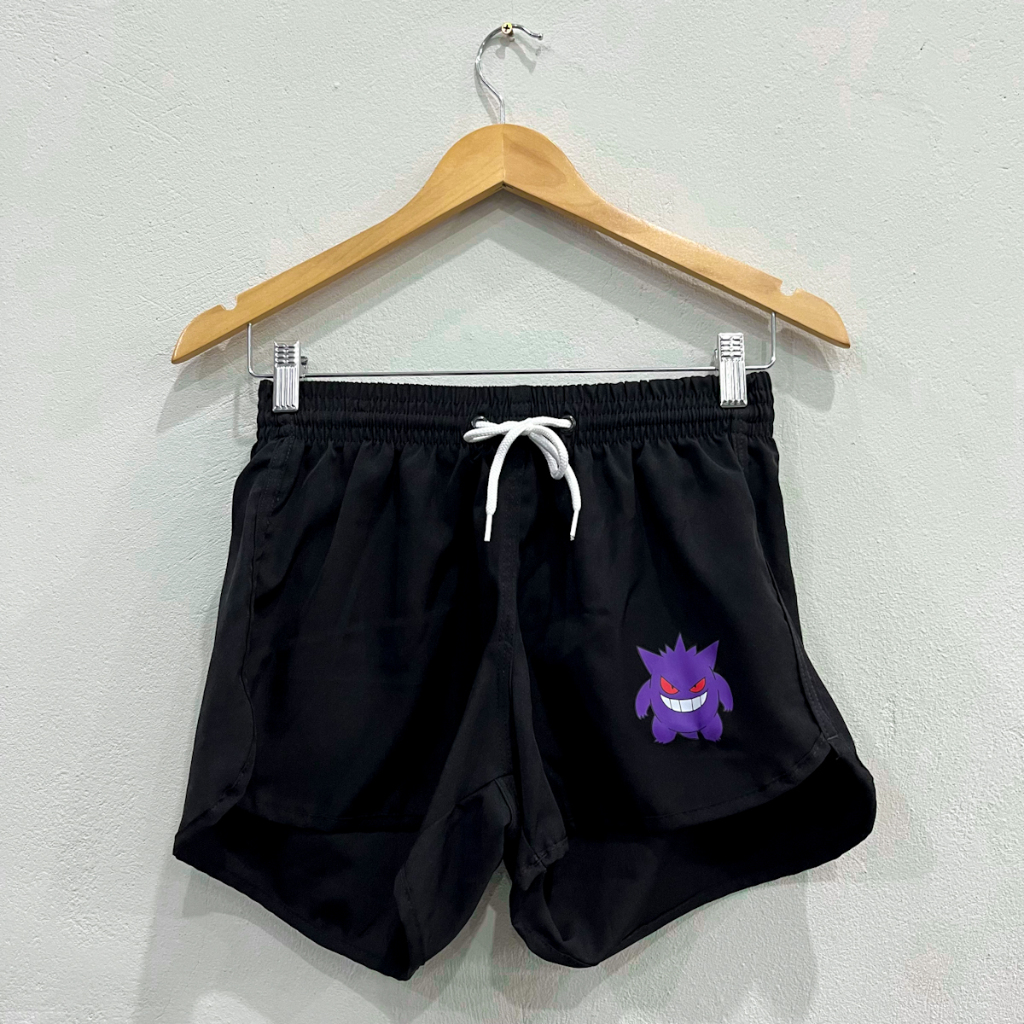 Shorts Feminino Gengar Anime Pokémon Go Elastano Tac Tel Patricinha