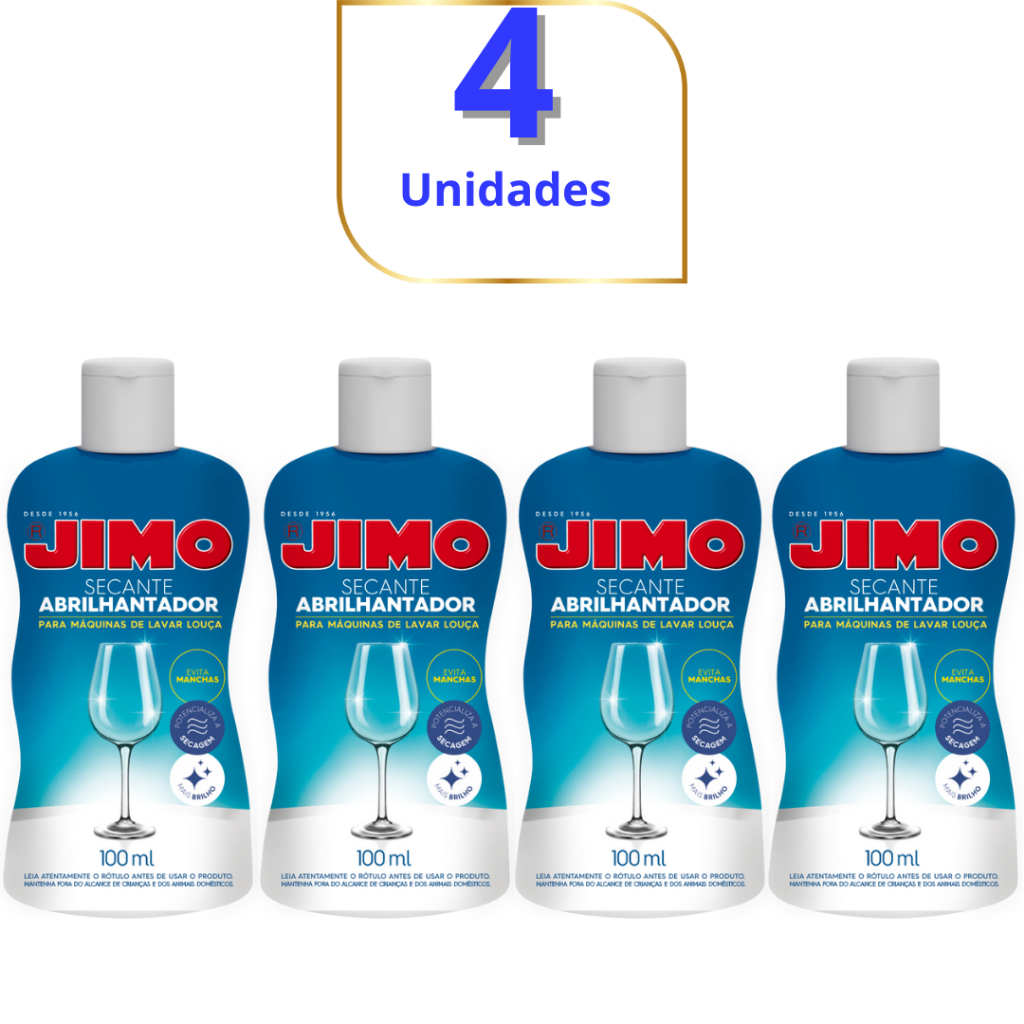4x Secante Lava Louça Jimo Abrilhantador 100ml