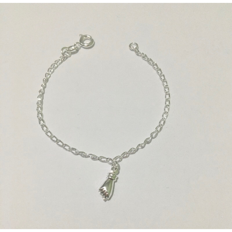 Pulseira infantil masculina 15 cm folheado/banhado em prata 925