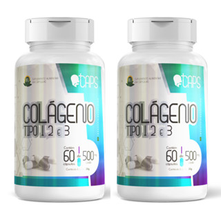 Kit 2 unidades Colágeno Tipo 1, 2 E 3 - 60 Cáps 500Mg