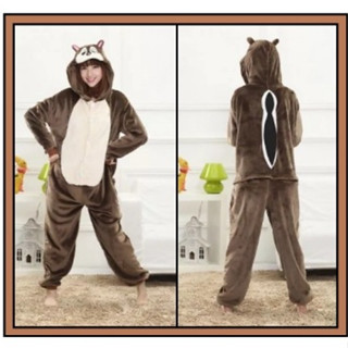Pijama Infantil/ Adulto - Esquilo - Roupa de animal divertido (Masculino e Feminino)