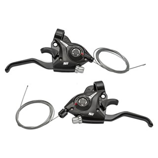 Par Alavanca Passador Marchas Aluminio Rapid Fire Com Cabos 3x7 Index 21 Bike Sunrun