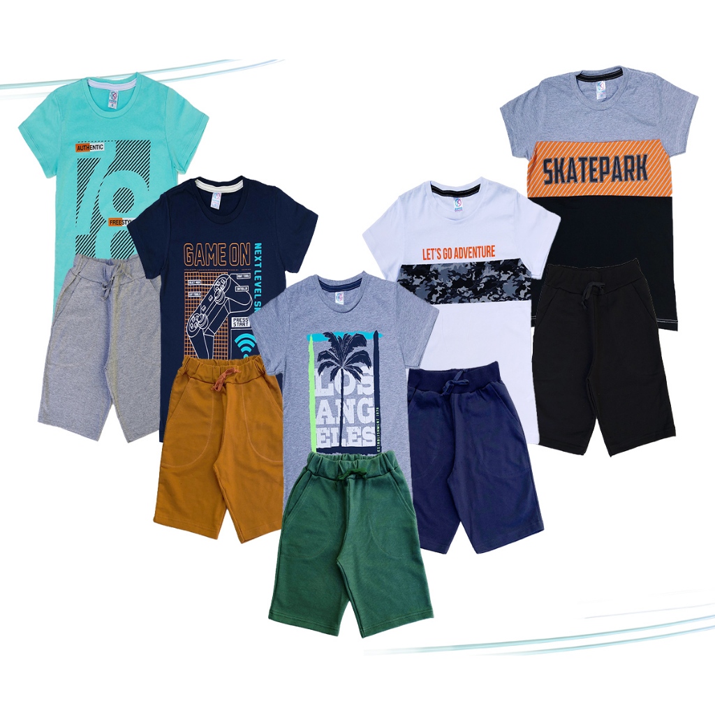 Roupa Juvenil Kit 5 Conjuntos Masculino Menino Verão Tamanhos 10/12/14/16