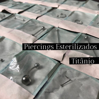 Piercings Esterilizados em Titânio Joias Autoclavadas Labret, Ferradura, Barbell curvo, Bananabell, Nostril, Barbell reto