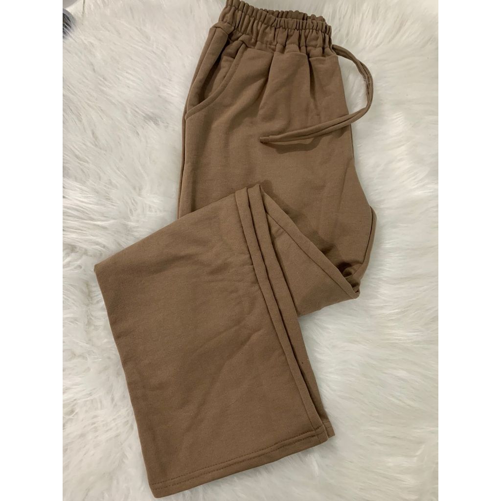 Calça Pantalona Moletinho Feminina Cintura Alta Tendencia Moda Envio Imediato Inverno