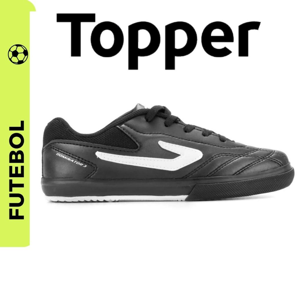Chuteira Futsal Infantil Juvenil Topper Dominator 3 Original Tênis Futsal Futebol de Salão