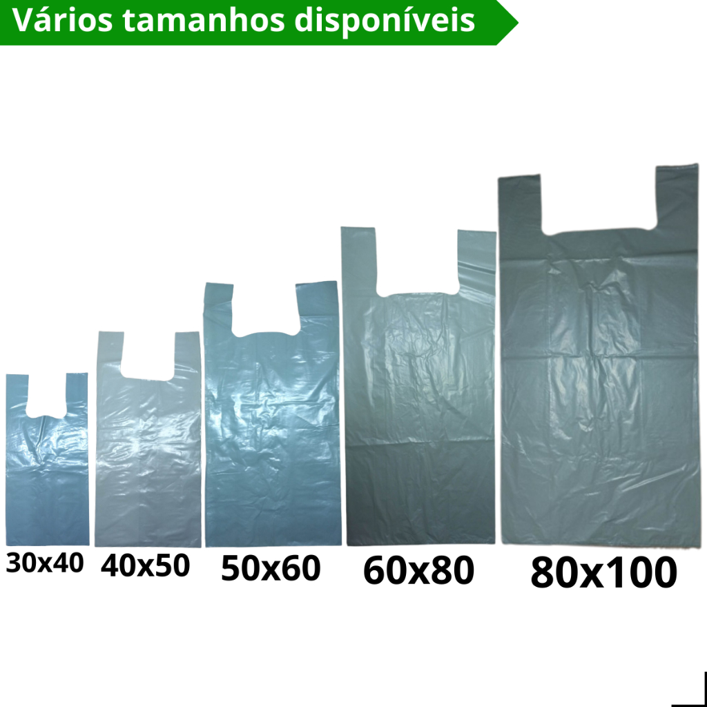 Sacolas plásticas reciclada vários tamanhos 3kg reforçada pronta entrega em Oferta na Shopee