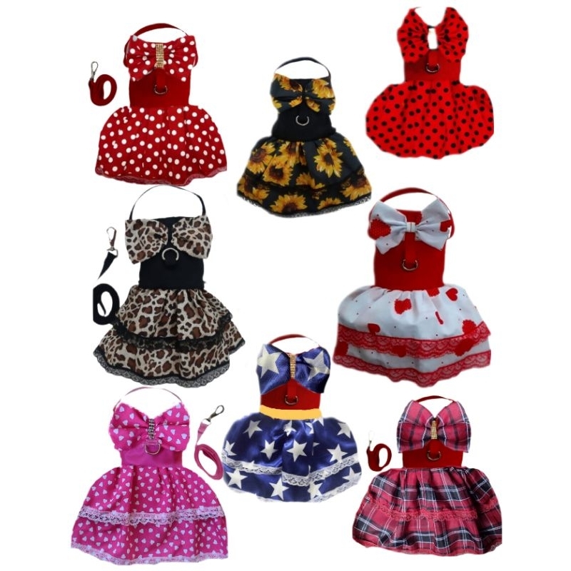Coleira Peitoral guia Vestido fantasia pet Roupa Para Cachorro Pet Gato P M G - DIVERSOS MODELOS DISPONÍVEIS em Oferta na Shopee