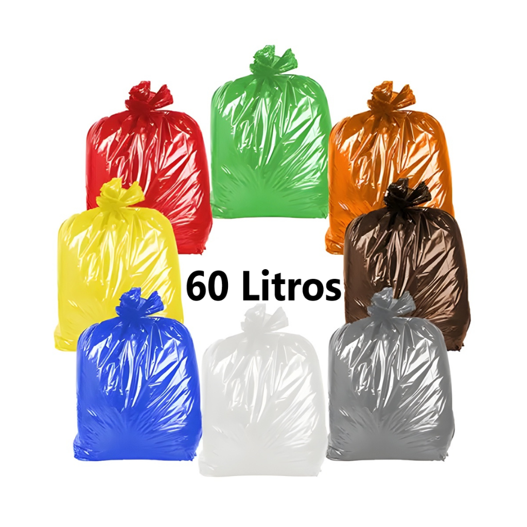 saco de lixo Varias cores 60 Litros 100 Unidades Direto da fabrica por R$ 21,92