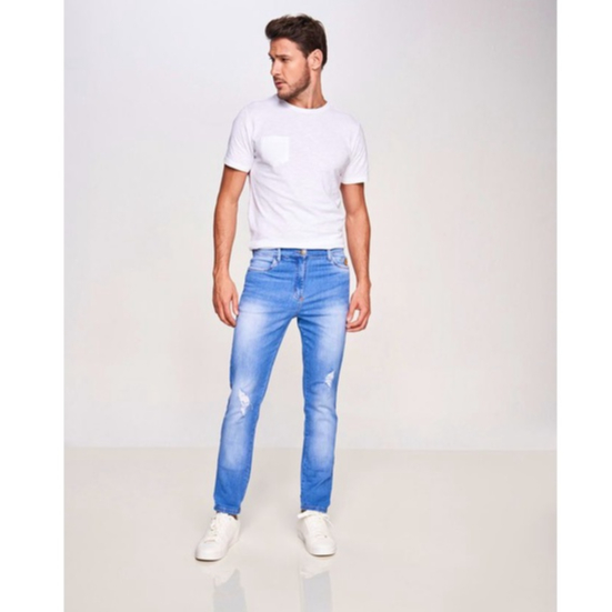 Calça Masculina Jeans Max Denim Skinny Slim Algodão Premium