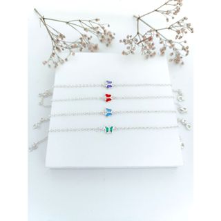 Pulseira Prata 925 Zircônia Borboleta