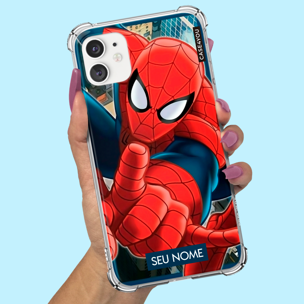 Capa Capinha de celular Personalizada Anti-impacto com nome Homem-Aranha 2