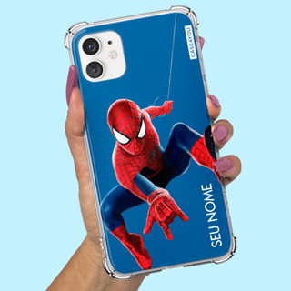Capa Capinha de celular Personalizada Anti-impacto com nome Homem-Aranha 3