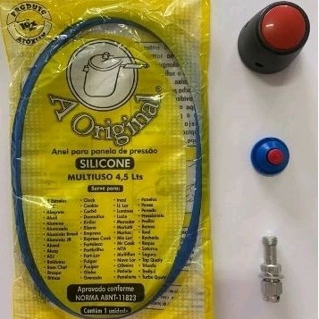 Kit para panela de pressão clock 4,5L fechamento interno, 1Borracha, 1Peso clock novo, 1Pino central e válvula de segurança silicone em Oferta na Shopee