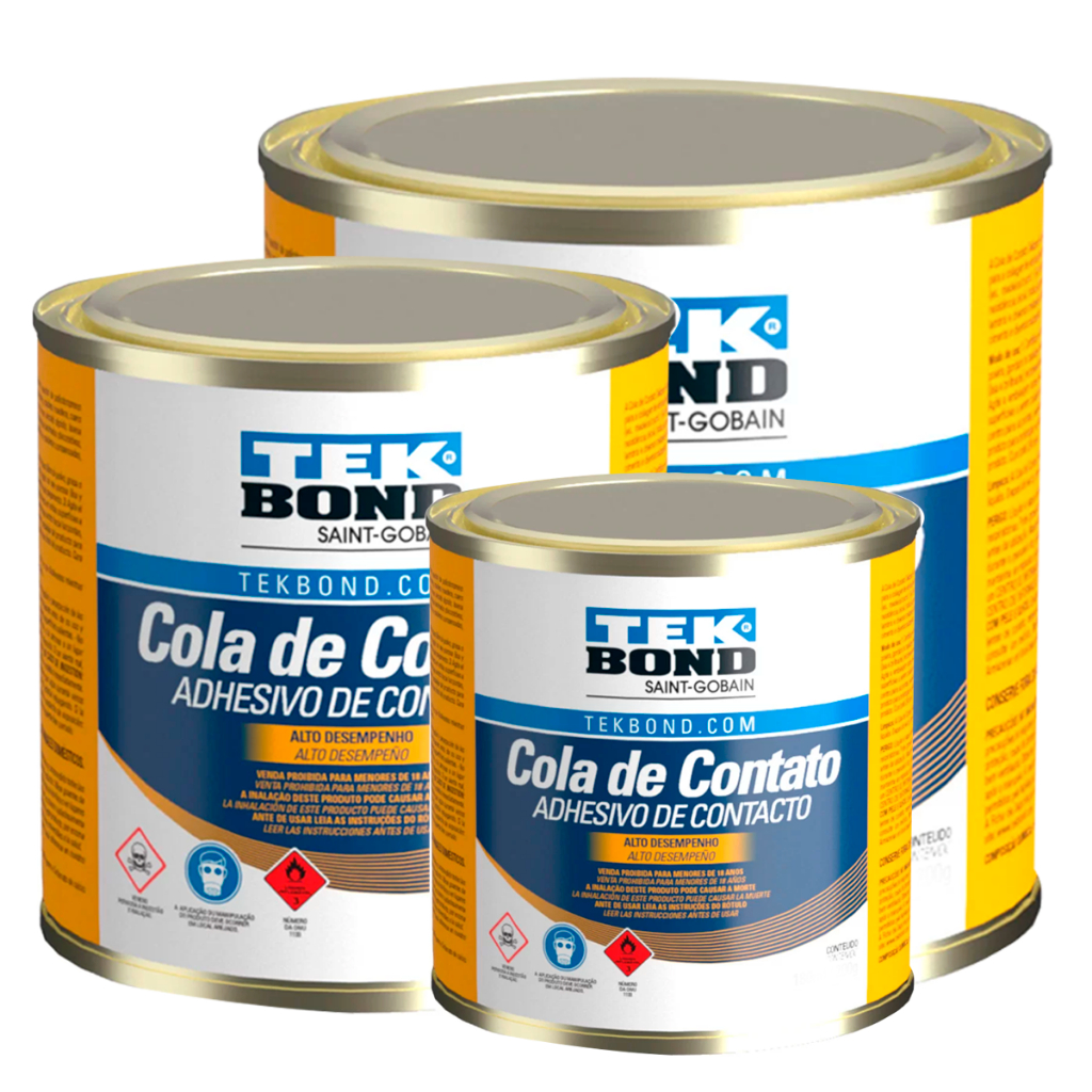 Adesivo Cola De Contato Vários Tamanhos Para Fixar Colar Madeira Couro Plástico Sapato - TEKBOND - Home & Living