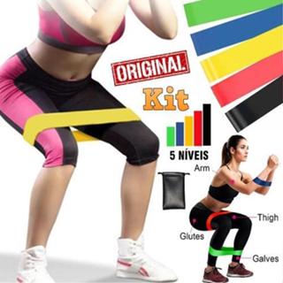 Kit 5 Faixas Elásticas Thera Band Com 5 Níveis Fisioterapia Exercicio Academia Treino Em Casa em Oferta na Shopee