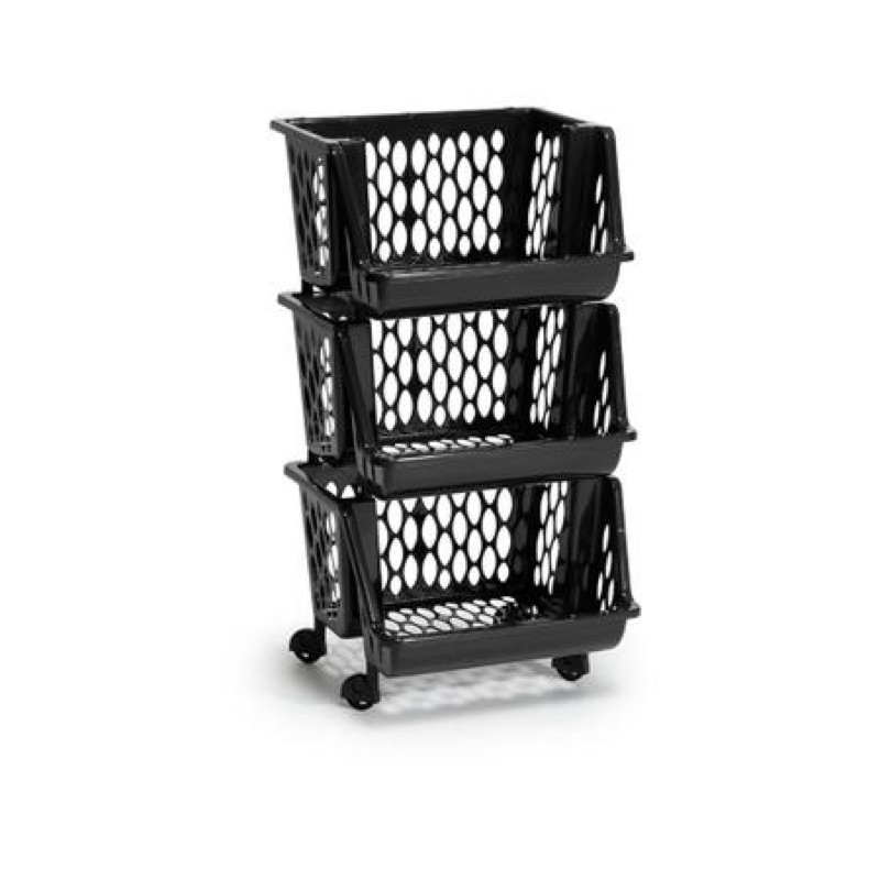 Organizador Multiuso Cesto de Plástico c Rodinhas 2, 3 ou 4 andares EmpilháveI em Oferta na Shopee