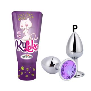 Kit Plug Anal Tamanho P + Kuloko lubrificante Excitante Anal Sex Shop