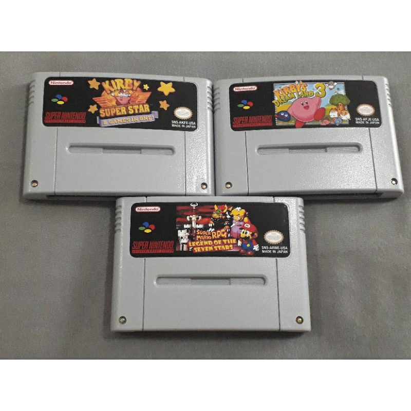 MARIO RPG, KIRBY'S SUPERSTAR, KIRBY'S 3 P/ SUPER NINTENDO!