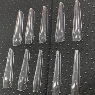 Caxinha COM 100 Unhas Postiça Soft Gel Realista Mandorla Extralonga Transparente Tips Profissional